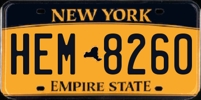 NY license plate HEM8260