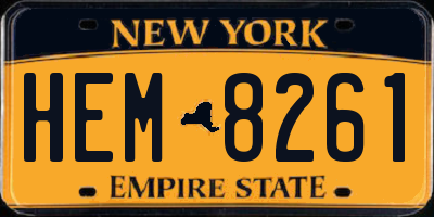 NY license plate HEM8261