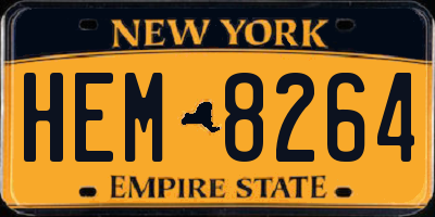 NY license plate HEM8264