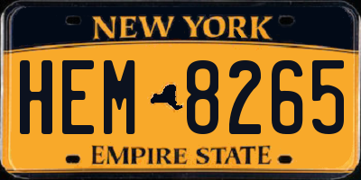 NY license plate HEM8265