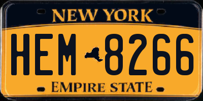 NY license plate HEM8266