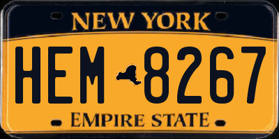 NY license plate HEM8267