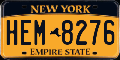 NY license plate HEM8276