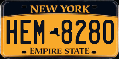 NY license plate HEM8280