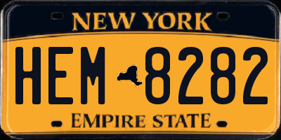 NY license plate HEM8282