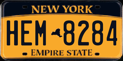NY license plate HEM8284