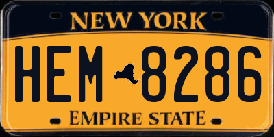 NY license plate HEM8286