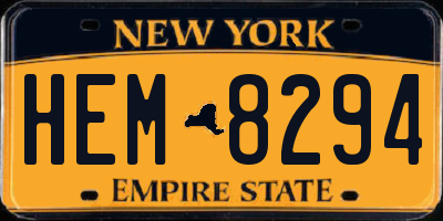 NY license plate HEM8294