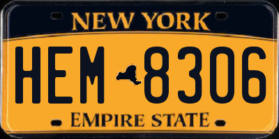 NY license plate HEM8306