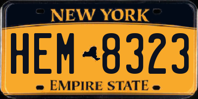 NY license plate HEM8323