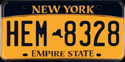 NY license plate HEM8328