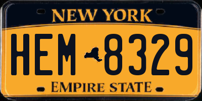 NY license plate HEM8329