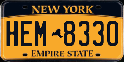 NY license plate HEM8330