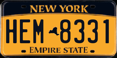 NY license plate HEM8331