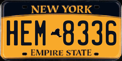 NY license plate HEM8336