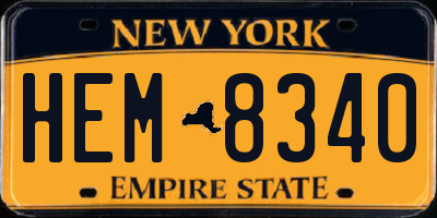 NY license plate HEM8340