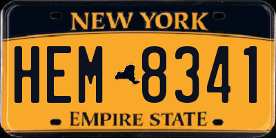 NY license plate HEM8341