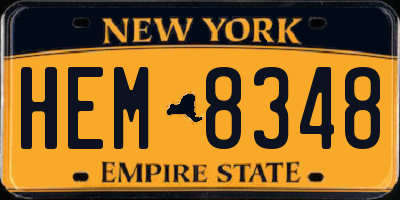 NY license plate HEM8348