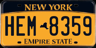 NY license plate HEM8359