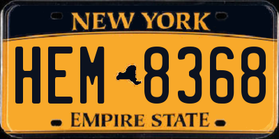 NY license plate HEM8368