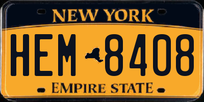 NY license plate HEM8408