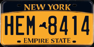 NY license plate HEM8414