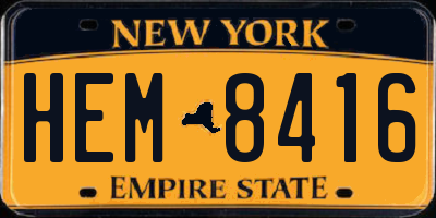 NY license plate HEM8416