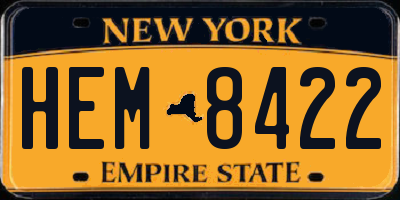 NY license plate HEM8422