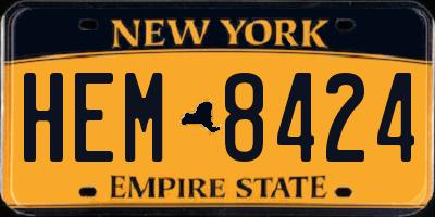 NY license plate HEM8424