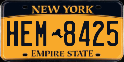 NY license plate HEM8425