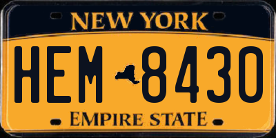 NY license plate HEM8430