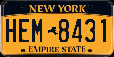 NY license plate HEM8431
