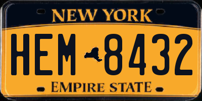 NY license plate HEM8432
