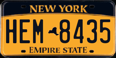 NY license plate HEM8435