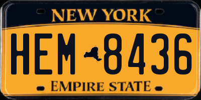 NY license plate HEM8436