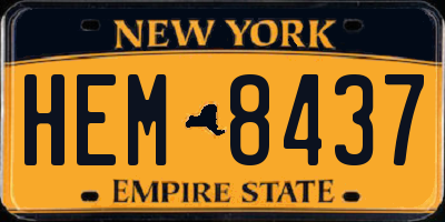 NY license plate HEM8437