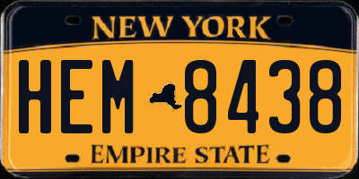NY license plate HEM8438
