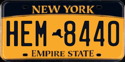 NY license plate HEM8440