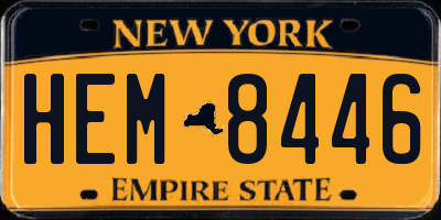 NY license plate HEM8446
