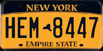 NY license plate HEM8447