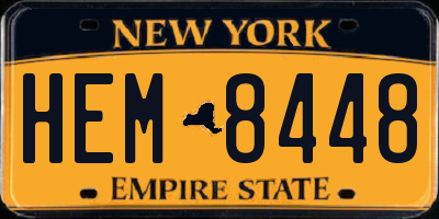 NY license plate HEM8448