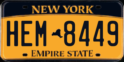 NY license plate HEM8449