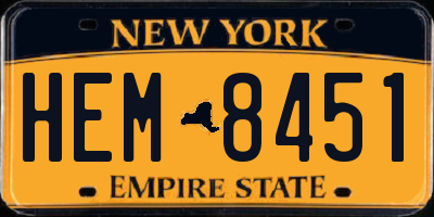 NY license plate HEM8451