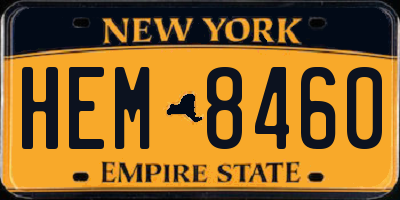 NY license plate HEM8460