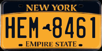NY license plate HEM8461