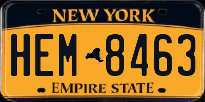 NY license plate HEM8463