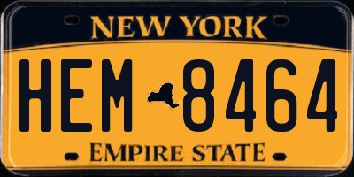 NY license plate HEM8464
