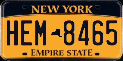 NY license plate HEM8465