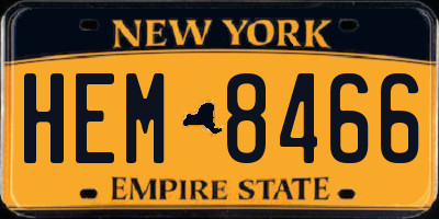 NY license plate HEM8466