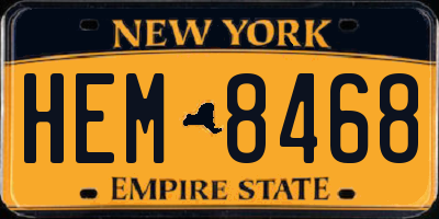 NY license plate HEM8468